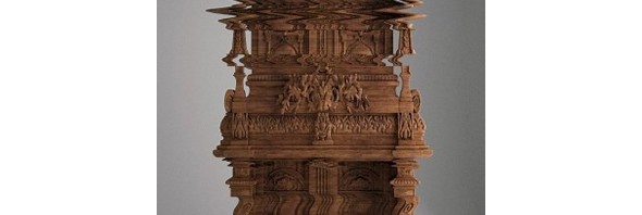 Hand-carved Good Vibrations cabinet appears as distorted as a glitch