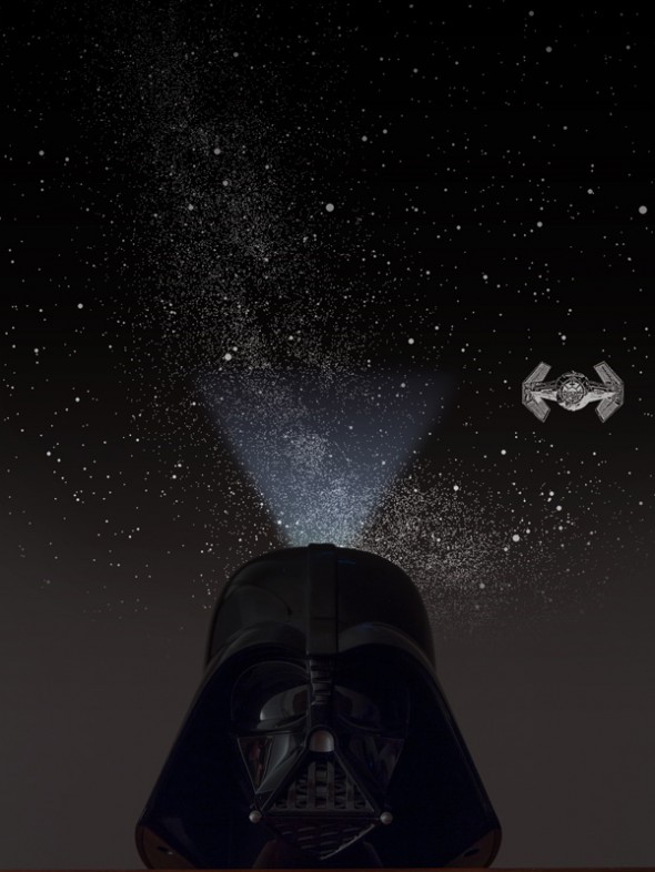 Homestar Darth Vader planetarium projects the night sky sans Alderaan