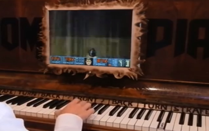 Piano modded to play Doom
